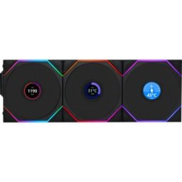 Lian-Li Ventilador UNI FAN TL120 LCD Wireless RGB PWM Negro 120mm (Pack 3)