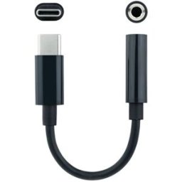 Nanocable Cable Conversor de Audio USB-C/M - Jack 3.5/F 11 CM Negro