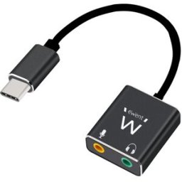 Ewent Adaptador Gigabit de Audio USB-C para 2x Jack 3.5 mm