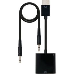 Nanocable Adaptador HDMI M para SVGA/Audio F 10 CM / 1M Negro