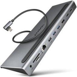 AXAGON Multiport-Hub HMC-4KX3 USB 3.2 Gen 1 hub, DP + 2x HDMI + GLAN, PD, 3x USB-A ports, Memory Card Reader e Audio Output