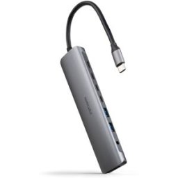 Nanocable Hub USB-C 2xUSB-A+3xUSB-C+USB-C CARGA+HDMI+AUDIO