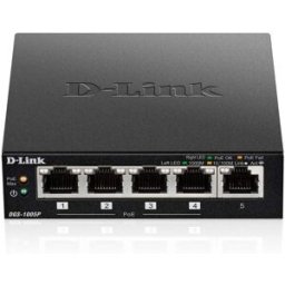 D-Link Switch DGS-1005P 5 Portas (4 x POE) + 60W Power Budget
