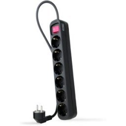 Nanocable Regleta 6 Tomas com switch 1.4 M Negro