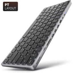 AXAGON Teclado c/ HUB HMC-KB keyboard USB-C 5Gbps, microSD/SD, 3x USB-A, HDMI 4K/60Hz, PD 100W, Audio, PT layout