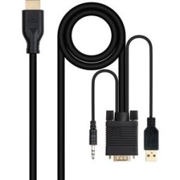 Nanocable Cable Convertidor VGA/M+AUDIO/M+USB-A/M-HDMI/M, 1.8 M