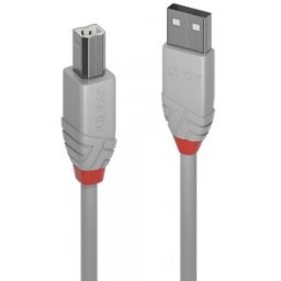 Lindy 36682 cable USB 1 m USB 2.0 USB A USB B Gris