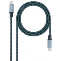 Nanocable Cable USB 3.1 Gen2 10Gbps 5A, 4K/60Hz, USB-C/M-USB-C/M, Gris/Negro, 2 m