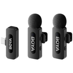 Micrófono inalámbrico de solapa Boya BY-V20 V2.0 para USB-C (2TX+1RX)