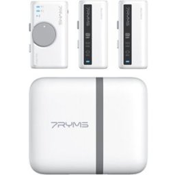 7RYMS Mini Micrófono Inalámbrico Multifuncional Iray DW10A (2TX+1RX+Estuche) Blanco