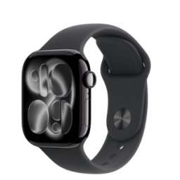 Apple Watch Series 11 GPS + Cellular 42mm Slate Titanium Case with Black Sport Band - S/M