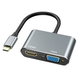 ULTRAPIX ADAPTADOR 3 EN 1 USB C CON HUB HDMI (4K) y VGA 1080P 60Hz