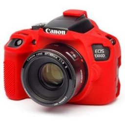 Funda silicona EasyCover para Canon EOS 1300D rojo