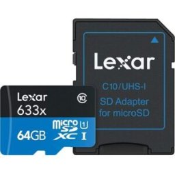 Tarjeta de Memoria Lexar High-Performance microSDHC/microSDXC 633x UHS-I 64Gb