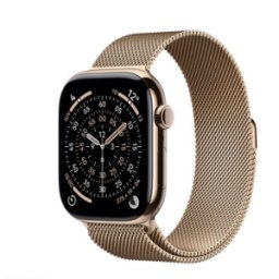 Apple Watch Series 11 GPS + Cellular 42mm Gold Titanium Case with Gold Milanese Loop