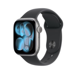 Apple Watch Series 11 GPS + Cellular 42mm Space Grey Aluminium Case with Black Sport Band - S/M