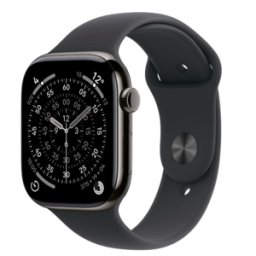 Apple Watch Series 11 GPS + Cellular 46mm Jet Black Aluminium Case with Black Sport Band - S/M