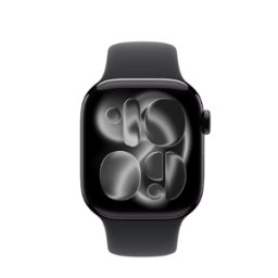 Apple Watch Series 11 GPS 42mm Jet Black Aluminium Case with Black Sport Band - S/M