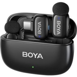 Micrófono inalámbrico Boya Mini-14 conexión USB-C con estuche de carga Negro (2TX + 1RX)