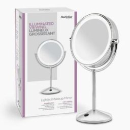 Espejo de maquillaje cromado Babyliss LED 9436E