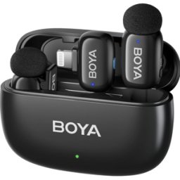 Micrófono inalámbrico Boya Mini-15 conexión Lightning con estuche de carga Negro (2TX + 1RX)