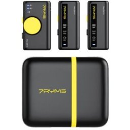 7RYMS Mini Micrófono Inalámbrico Multifuncional Iray DW10A (2TX+1RX+Estuche) Negro