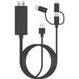 Ultrapix cable adaptador 3 en 1 (Micro USB, Lightning y USB Tipo C) a HDMI HDTV