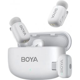 Micrófono inalámbrico Boya Mini-13 conexión USB-C + conexión Lightning con estuche de carga Blanco (2TX + 2RX)