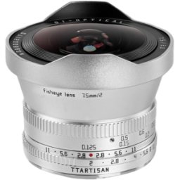Objetivo Ttartisan 7.5mm F2 Fisheye para Canon RF Plata