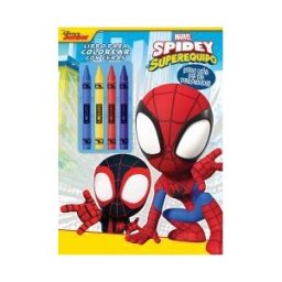 Libros Disney Spidey Y Su Superequipo. Libro Para Colorear Con Ceras