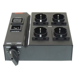 Lapara Switch Bypass de Mantenimiento y Regleta 4x Schuko 16A para SAI Negro