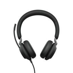 Auriculares Jabra Evolve2 40 SE con cable USB-C para llamadas y música con Cancelación de Ruido pasiva, micrófono y Busylight, color negro