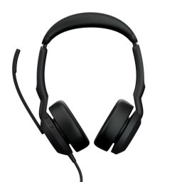 Auriculares Jabra Evolve2 50 con cable USB Type-C/Type-A, Cancelación Activa de Ruido, para oficina y teletrabajo, micrófono retráctil y control en almohadillas, color negro
