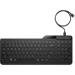 Teclado HP 405 QWERTY ES Membrana Retroiluminado USB 12 Teclas Programables Negro