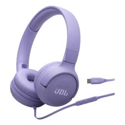 Auriculares JBL con cable USB-C Hi-Res, micrófono y diseño plegable violeta