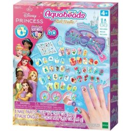 Set de manicura infantil Aquabeads Princesas Disney 40 uñas decorativas adhesión con agua