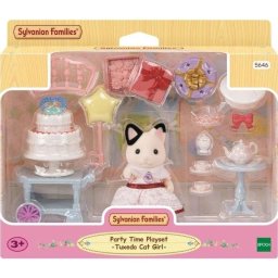 Set Sylvanian Families Niña Gato Bicolor Fiesta de Té, 25 Accesorios