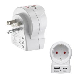 Adaptador de Viaje Hama EU a US con 2 Puertos USB