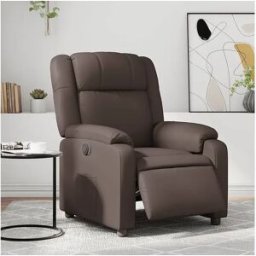 Clicnbuy Sillón reclinable eléctrico de cuero sintético marrón