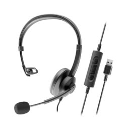 Auriculares Axtel con cable USB-C monoaural con Cancelación de Ruido y micrófono