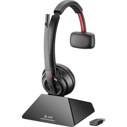 Auriculares Poly inalámbricos DECT Bluetooth con Cancelación de Ruido y Micrófono, Negro