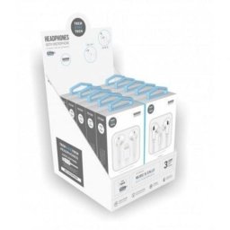 Auriculares Tech One Tech con cable Lightning, micrófono y pack expositor 10 unidades blanco