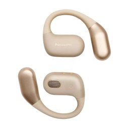 Auriculares Panasonic RB-F10DE inalámbricos Bluetooth con cancelación de ruido ENC, micrófono, resistencia al agua IPX4, diseño abierto beige