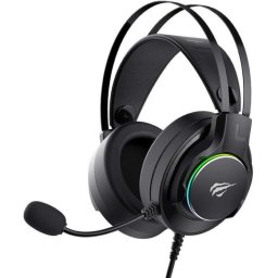 Auriculares Havit 6939119013585 con cable USB para gaming con micrófono y diadema negros