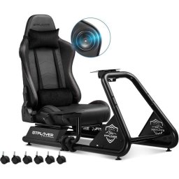 Cockpit de simulación GTPLAYER Sim Racing con altavoces y soporte para volante y pedales