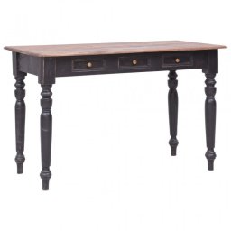 vidaXL Escritorio con 3 Cajones Madera Maciza de Caoba 117x57x75 cm