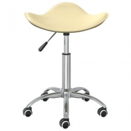 VidaXL Silla de Oficina Cuero Sintético Crema
