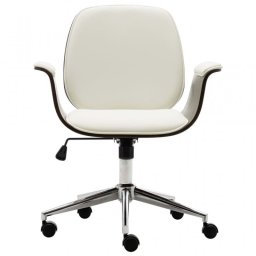 VidaXL Silla de Oficina Madera Curvada Blanca