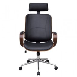 VidaXL Silla de Oficina Giratoria Madera Curvada Marrón/Negro