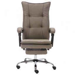 VidaXL Silla de Oficina de Masaje Tela Gris Taupe